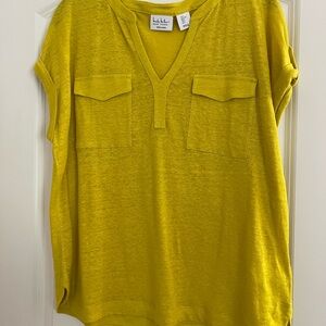 Nicole Miller Sunny Yellow Linen Top